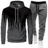 Mens Casual Sport Hoodie Pants Set 3D Printed Long Sleeve Top Joggers Outfit