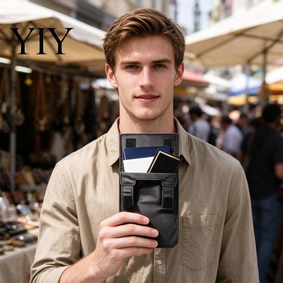 Lightweight under Clothing Pouch Hidden Anti-Theft Passport Pouch, 3-in-1 Concealed Travel Wallet with Hook And Neck Stash for Vacation Loop Closure,