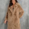 New autumn and winter imitation fox thickened long suit collar imitation fur coat medium and long plush fur coat