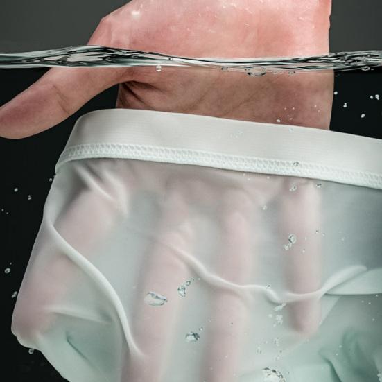 Pánské slipy se středně vysokým pasem, vysokou elasticitou, U-konvexní, měkké spodní prádlo, jednobarevné, ledové hedvábí
