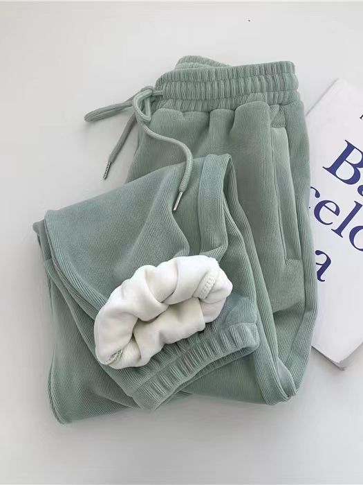 Autumn Winter Women Casual Sports Pants Fashion Fleece Warm Sweatpants Baggy Thick Joggers Trousers Female Sporting Clothing