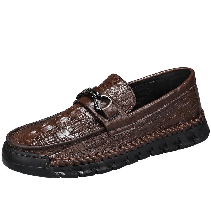 2025 New Style British Men's Bean Shoes Trendy Ins Lazy Shoes Autumn Winter Bean Men Casual Shoes Non-Leather Rubber