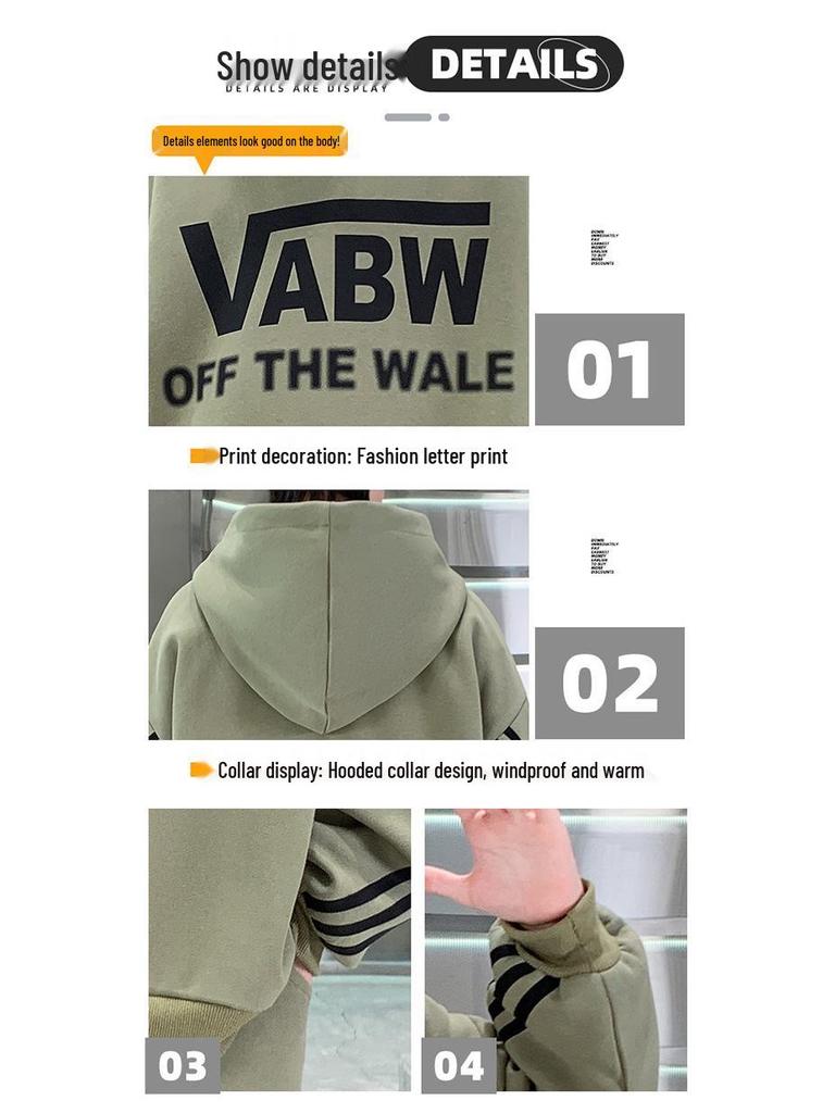 Ensemble de sport deux pièces zippé à capuche pour garçons Printemps/Automne 2025