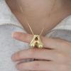 Creative A-Z Balloon Bubble Letter Pendant Neckalce for Women Gold Plated Chunky Initial Necklaces Jewelry Birthday Gift
