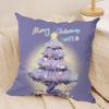 Merry Christmas Printed Cushion Cover Silky Short Plush Invisible Zipper Dustproof Sofa Pillow Case For Home Decor