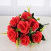12 Heads Real Happy Silk Flower Mini Photography Photo Gift Valentine's Day Natural Flower Plastic Fake Rose Flowers Bouquet