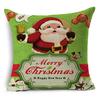 Santa Claus Cartoon Christmas Cushion Covers Reindeer Christmas Trees Linen Pillow Cover Decorative Sofa Couch Throw Pillows