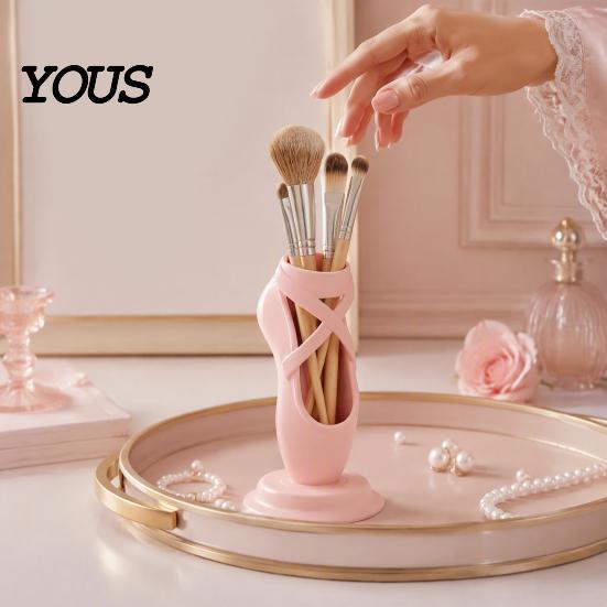 Storage for Cosmetics Tools 3D Printed Ballet Shoe Pen Holder, Decorative Desktop Organizer Stationery Cute Art Supplies, Creative Makeup Brush Holder