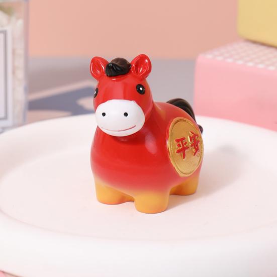 Yousheng Cartoon Horse Figurine Bring Good Luck Wealth Mini Horse Statue Spring Horse Fidget Toy New Year Decoration Ornament