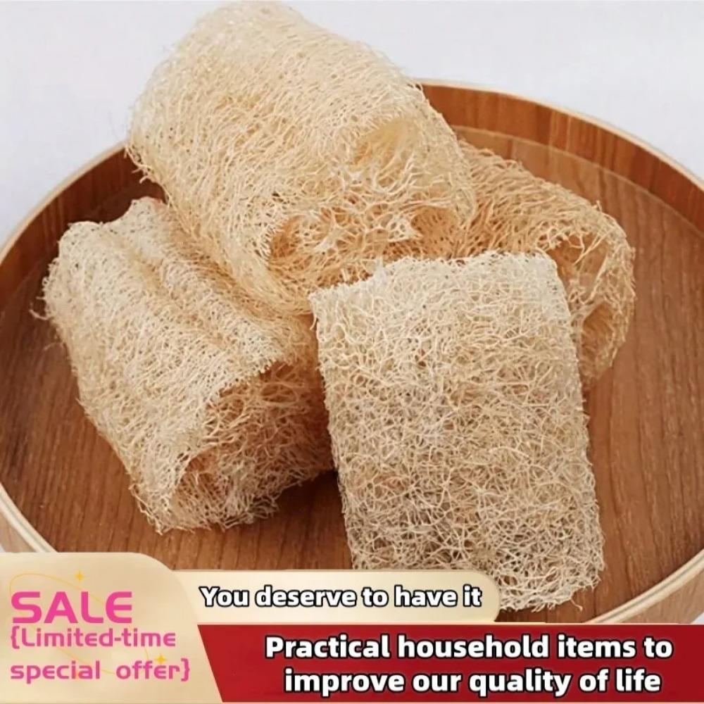 1/2Pcs Natural Loofah Body Scrubber Spa Exfoliating Bath Sponge Multi-Purpose Cleaning Tool for Kitchen Bathroom Daily Cleansing