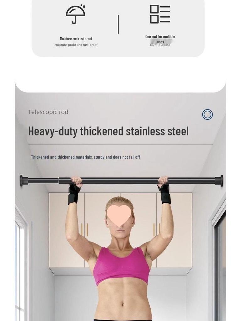 Telescopic Clothes Drying and Curtain Rod: For Bedroom, Bathroom, Wardrobe, Balcony, and Shower. Sturdy, Thickened Design Supports Heavy Garments.