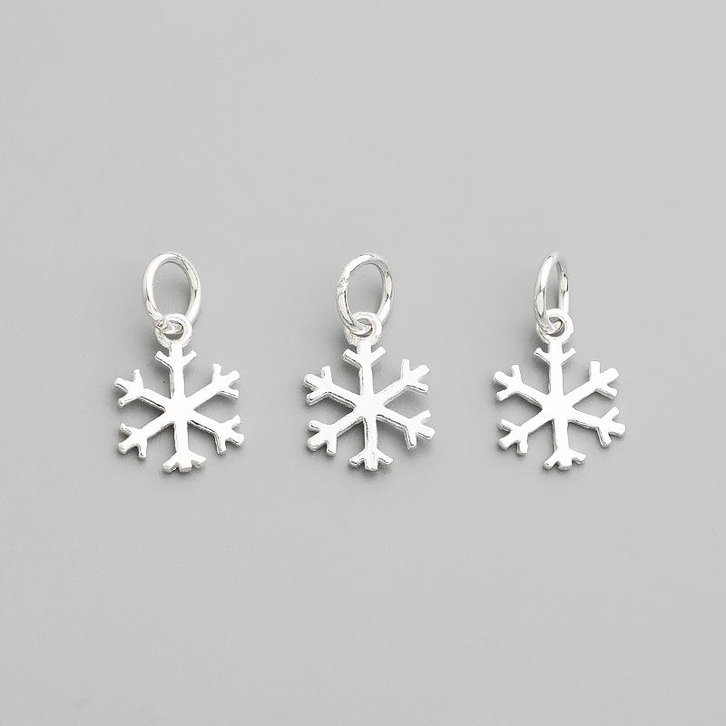 

S925 Sterling Silver Snowflake Pendant for Handmade DIY Jewelry