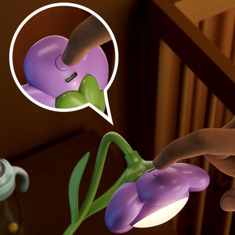 Small Book Lamp Flower Night Light Eye-Protection Study Desk Lamp Mini LED Lamp  Reading