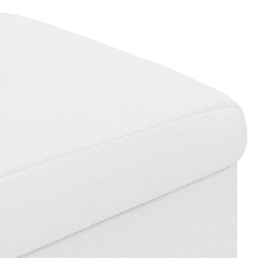 Storage Ottoman White 40 x 40 x 45 cm Faux Leather