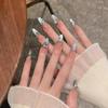 Super Flash Style: High-Class Aura Cat Eye Handmade Nail Tips for Young Ladies