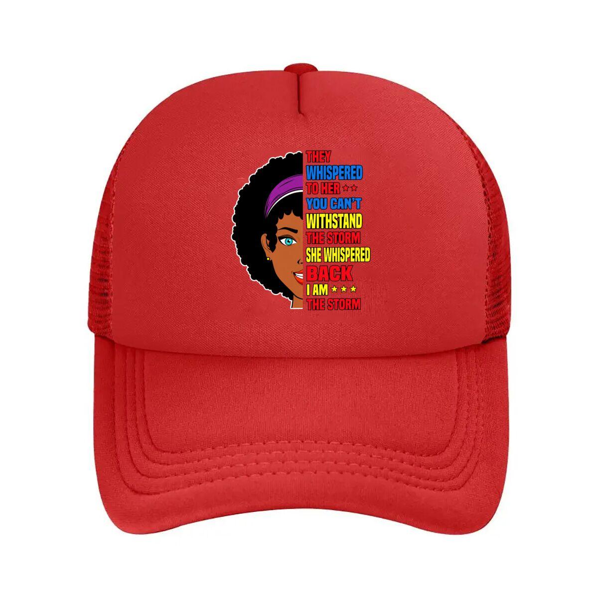 Motivational Afro Women  Mesh Baseball Cap Hip Hop Adjustable