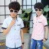 Camicie per ragazzi della scuola Camicette a maniche corte per ragazzi Abbigliamento per bambini Colletto rovesciato in cotone Top per bambini 5 7 9 11 13 15 anni