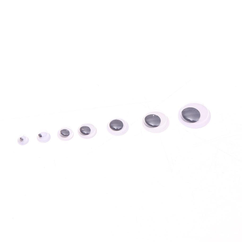 Eyes Crafts Adhesive Black White Wiggle Eyes Plastic Set for DIY Kids Accessories and Doll Making
