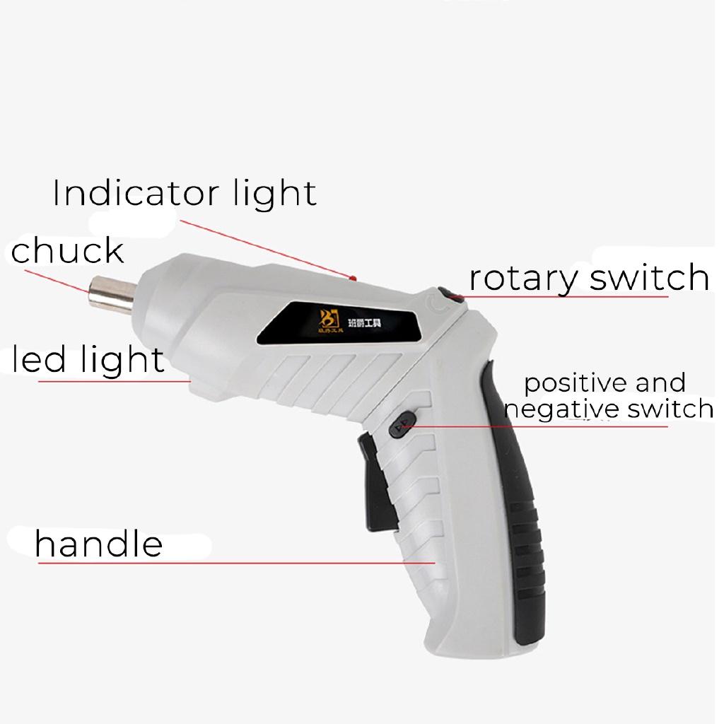 Wireless Electric Screwdriver USB Rechargeable Rotating Multi-grip Mode Electric Drill Tool with LED Light New