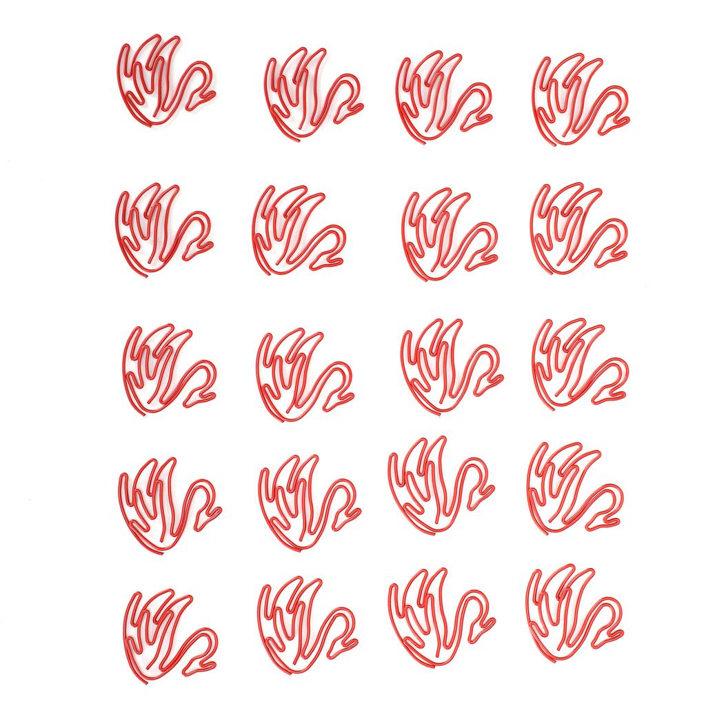 20Pcs Clipe de papel de desenho animado em forma de cisne Criatividade Metal Modelagem Decoração Artesanato Suprimentos Vermelho