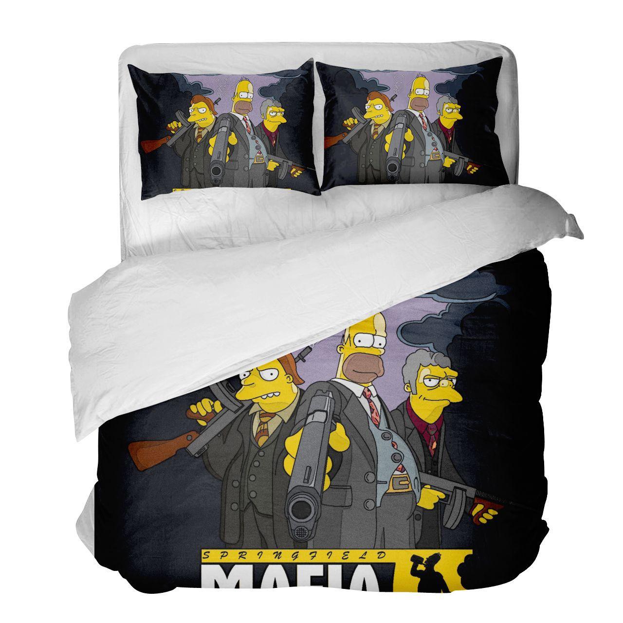 

Постільна білизна з трьох предметів із серії Сімпсони з 3D цифровим друком quilt cover 140*200*1 pillowcase 65*65*2