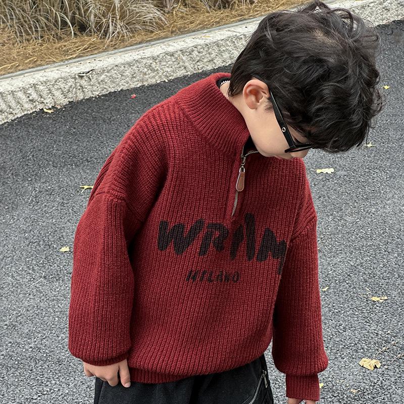 Jungen Strick-Cardigan im koreanischen Stil für den Winter – 2025 Mode für kleine und mittelgroße Kinder