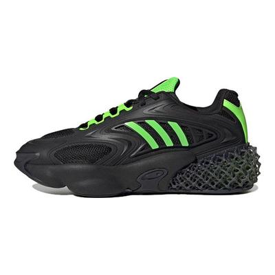 Originals 4D Krazed Malla TPU Moderno Cool Antideslizante Duradero Caña Baja Zapatos Casuales de Estilo de Vida Zapatilla Unisex Negro Verde H05961
