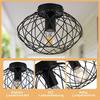 Plafonnier - NETTLIFE - E27 Ø25 cm - Noir - Métal - 1 flamme
