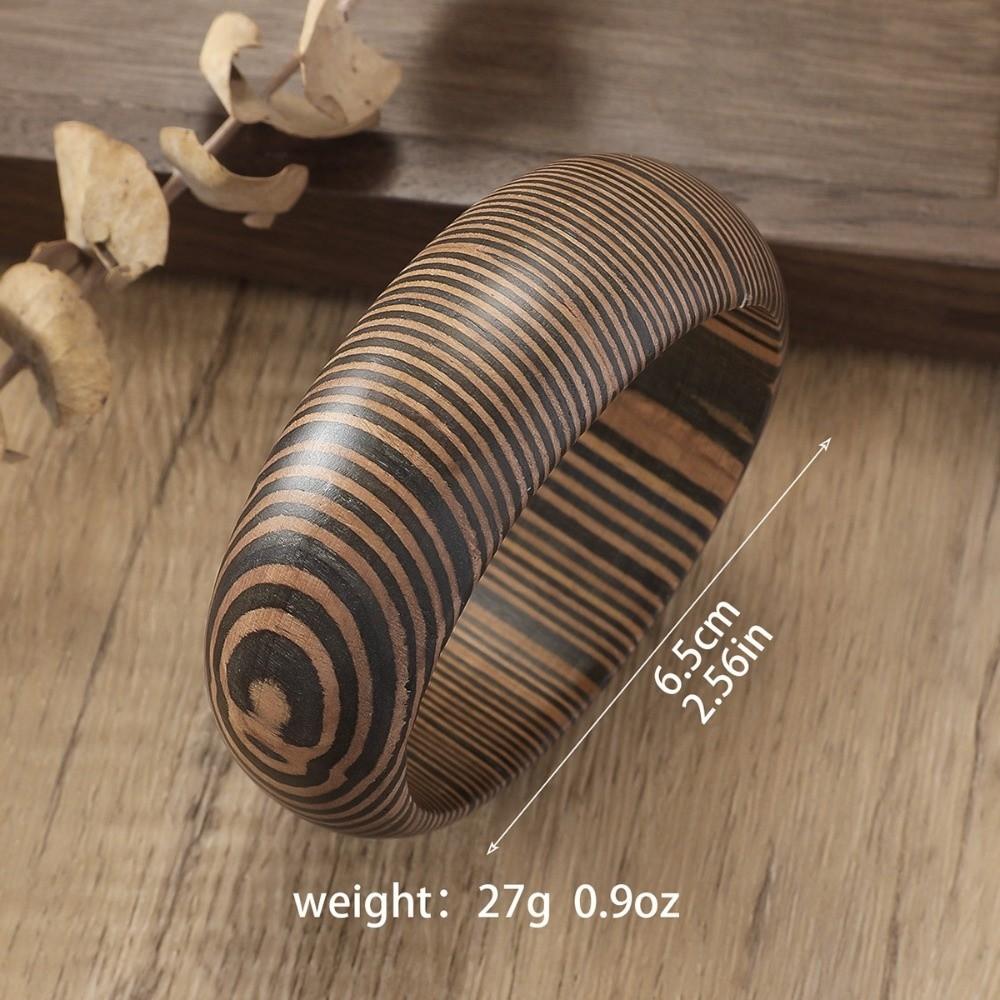 Square Wood Grain Bangle Geometric Burlywood Hand Ring Simple Wooden Bracelet  Daily