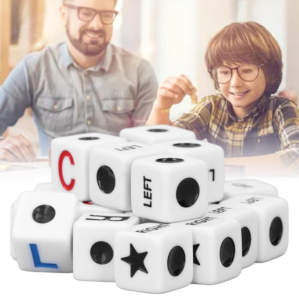 20pcs Left Right Center Dice Plastic Funny Portable Interactive Playing Game Dice for Party Travel