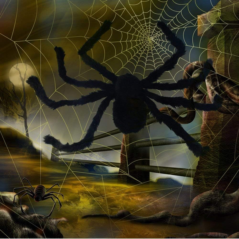 8pcs Halloween Spider Decor, Giant Scary Spiders Fake Hairy Spider Props Creepy Haunted House for Indoor Outdoor Yard Garden Home Party Supplies