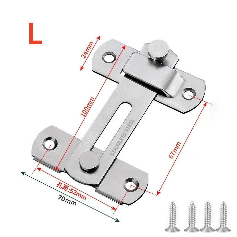 

Защелка раздвижной двери сарая для блокировки раздвижной дверной замок под прямым углом 90/180 градусов, болт для ворот, винный шкаф, заглушка замка двери шкафа L серебряный
