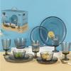 Aglaia Raindew 14-Piece Glass Tableware Set