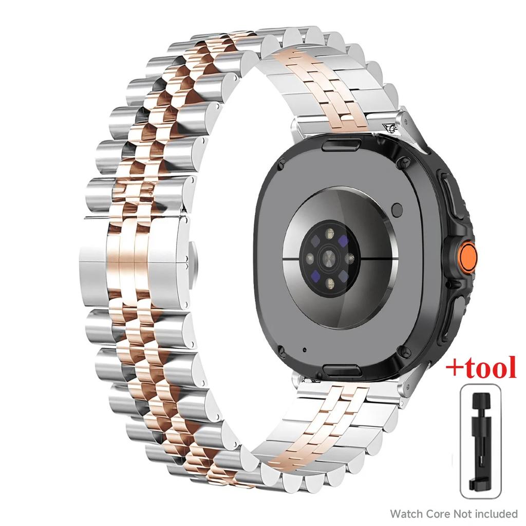 Bracelet de Luxe en Acier Inoxydable pour Samsung Galaxy Watch 8 Classic 46mm 8 44/40mm Bracelet Métal Galaxy Ultra2025 / 7 47mm Bracelet Homme