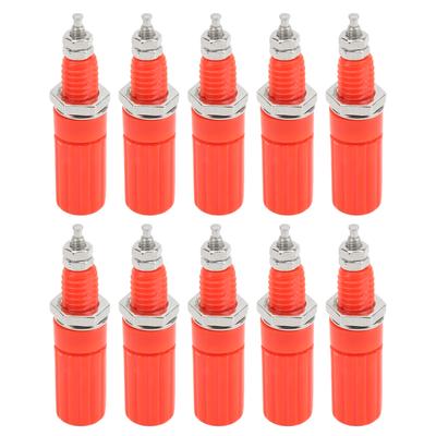 10 Stück M3 Klemme 4mm Bananenstecker Buchse Schraube Panelbuchse Klemmenstecker für elektronische Geräte Rot