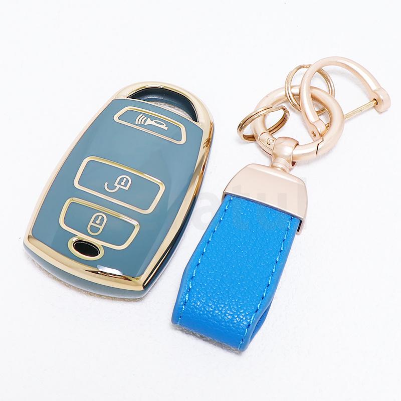 Auto Protector Keychain For Kia Grand Carnival Sedona Tpu Car Remote Keyless Shell Fob Holder Car Key Case Cover Accessories