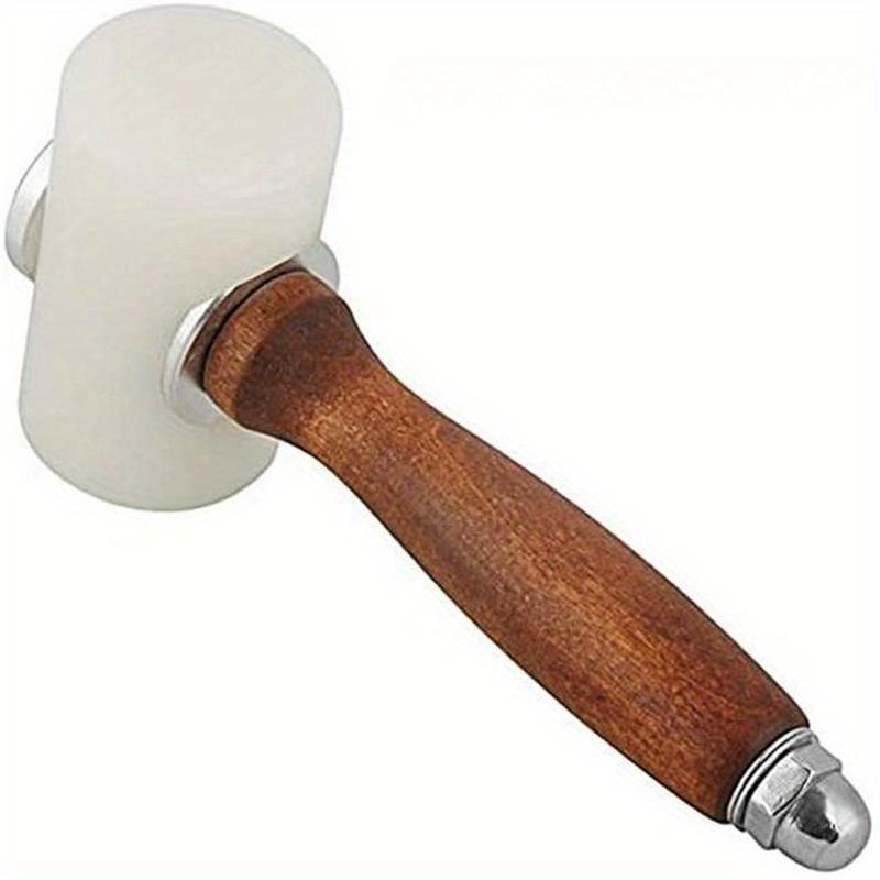 1/2Pcs Professional Leathercraft Hammers Nylon Mallets with Wooden Handles for Punching Printing DIY Projects Working Tools