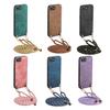 Crossbody Long Lanyard Strap Anti-Drop PU Leather Phone Case for iPhone 16 Pro Max 15 14 13 12 Plus 16E SE 2022 Slim Fit Cover