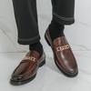 Fashion Luxury Designer New Metal Chain Patent Leather Casual Shoes For Men Slip On Loafter Formal Wedding Dress Homecoming Zapatos