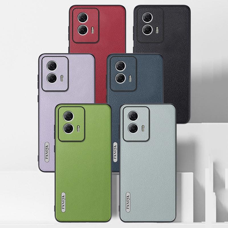 Luxusní pouzdro z PU kůže pro Motorola Moto Edge 50 Fusion 5G Zadní kryt Matný silikon Nárazuvzdorný Plná ochrana Pouzdro na telefon Coque