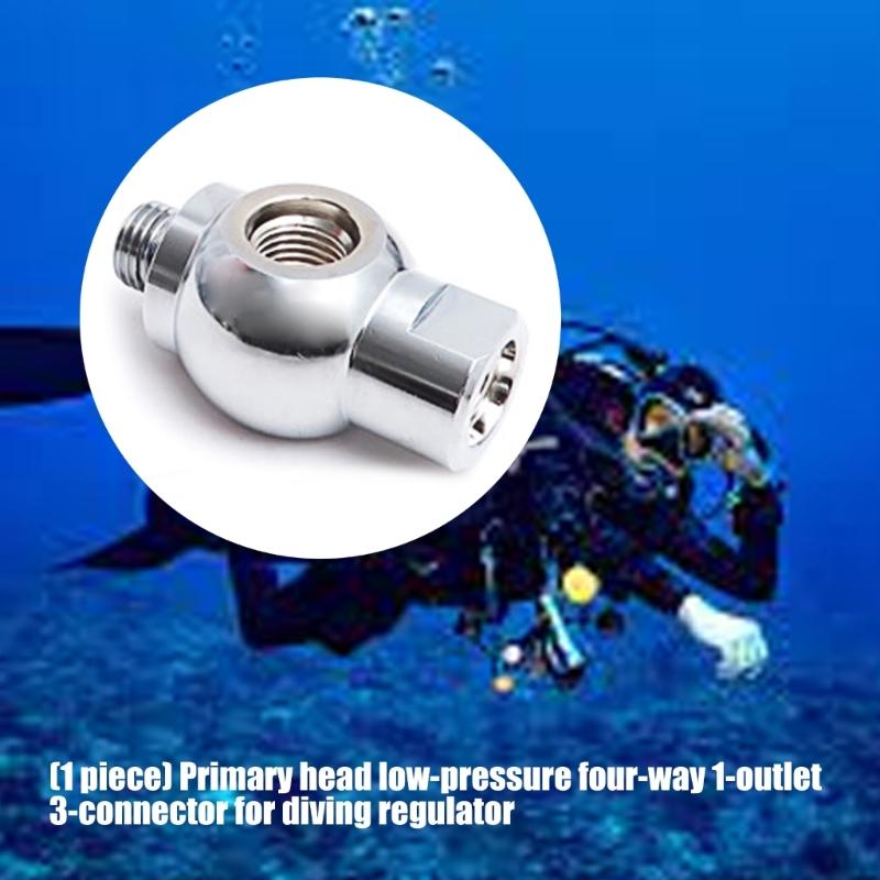 Stainless Steel Scubas Regulator Adapter 1 Outlet To 3 Port For Multiple Device Connection Underwater Diving Gear