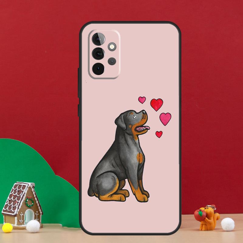 Cute Rottweiler Dog Case For Samsung Galaxy A54 A06 A16 A26 A36 A56 A53 A32 A52 A33 A13 A55 A35 A15 A14 A34 A17