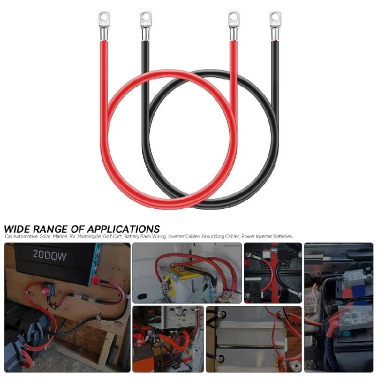 5AWG 16MM² Battery Connection Cable Copper Wire with Terminals for Inverter