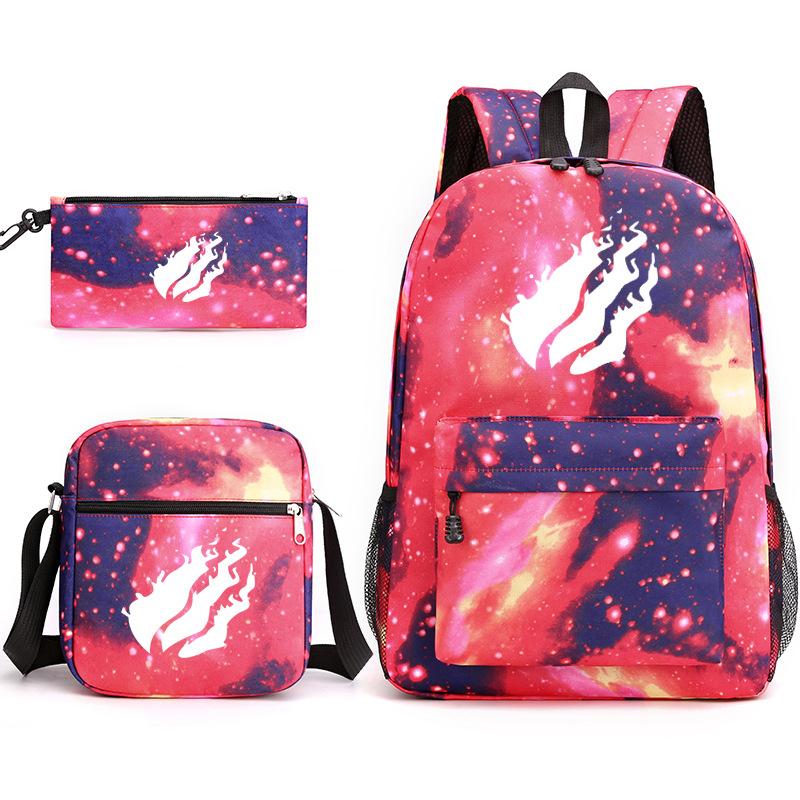 Prestonplayz Bedrukte Sterrenhemel Rugzak Casual Student Schooltas Kleine Schoudertas Etui Drie Delige Set one size