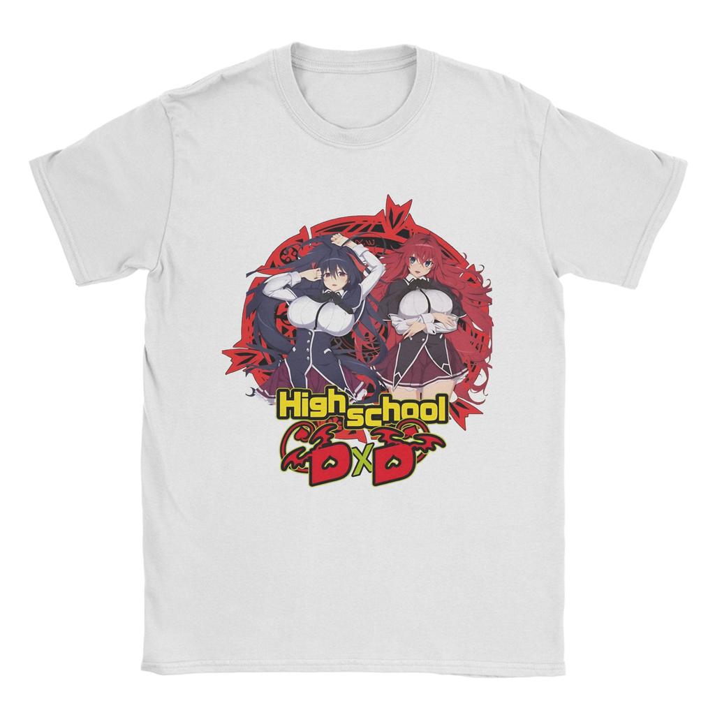 Rias & Akeno High School DxD T Shirts Men Women's Pure Cotton T-Shirt Round Neck  Rias Gremory Tees Short Sleeve Clothing
