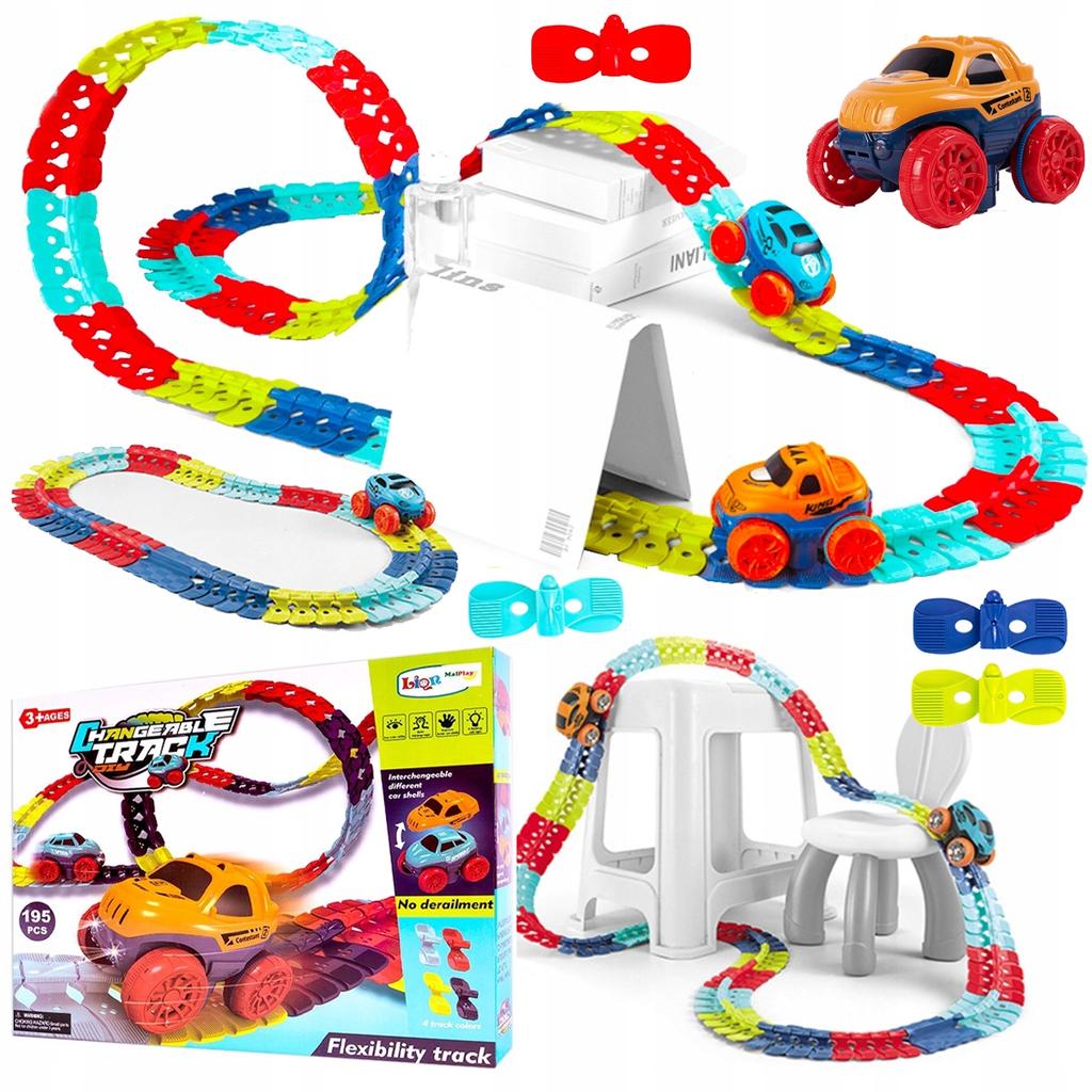 [PACZA] Flexible Car Race Track + DIY Car 195 elements 400cm Z530