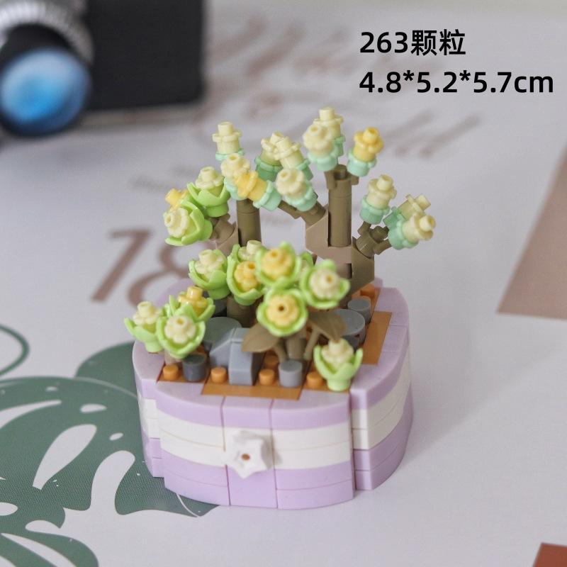 Bloc de construcție Floare pentru Copii de la 6 la 10 Ani Cărămizi Jucării Educaționale Mini Jucării de Construit pentru Copii Fată de la 5 la 7 Ani Jocuri