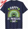 Happy Saint Patricks Day Rainbow Clover Irish Mens Womens TShirt Casual Breathable ShortSleeved Shirt