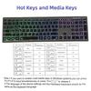 Rechargeable Bluetooth-compatible Keyboard 110Key Wide Compatibility Support 7 Color Backlit Quiet Typing