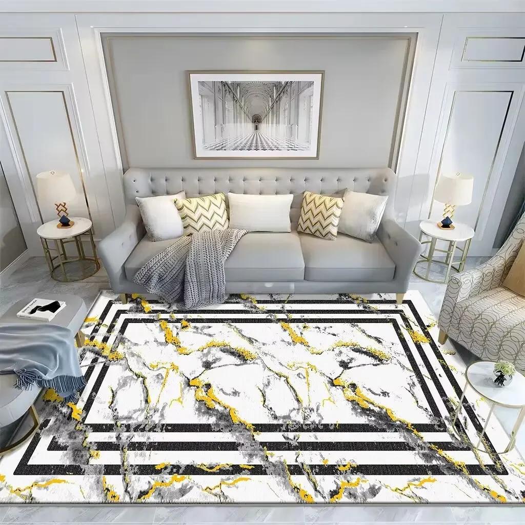 Moderner Teppich im nordischen Stil für Wohnzimmer, graue Schlafzimmerdekoration, großer Flächenteppich, kurze Loungematte aus Plüsch, waschbar, rutschfest